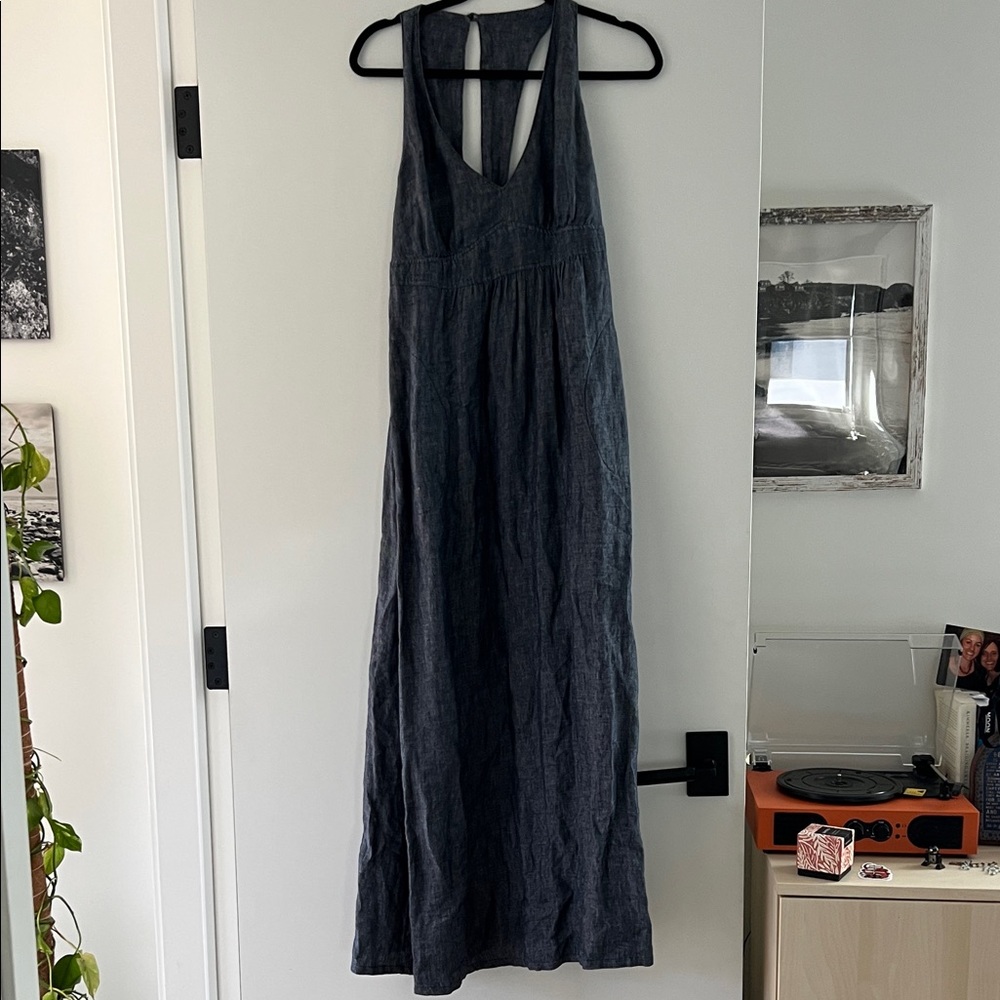 Cabi 100% Linen dress in denim color size Medium maxi dress